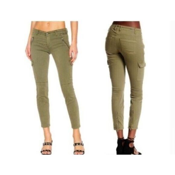 Blank NYC The Reade Mid Rise Ankle Cropped Twill Skinny Cargo Pants‎ Size 26 - Picture 1 of 7